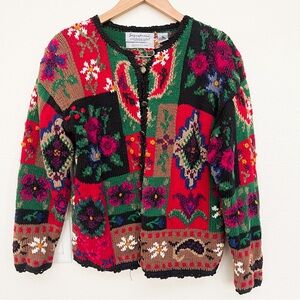 Signatures Northern Isles Hand Knit Cardigan Size M